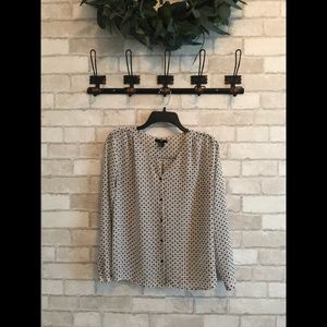 Navy/White Botton Down Blouse